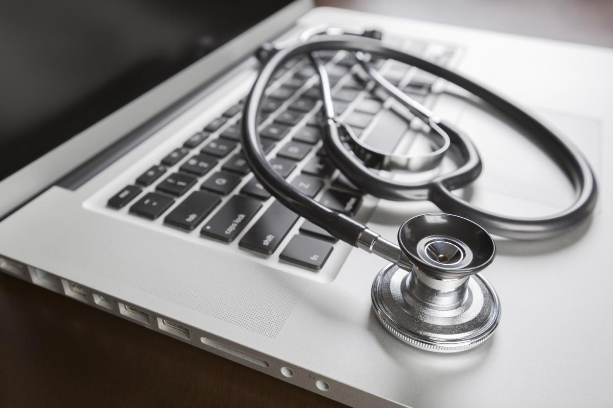 stethoscope and laptop